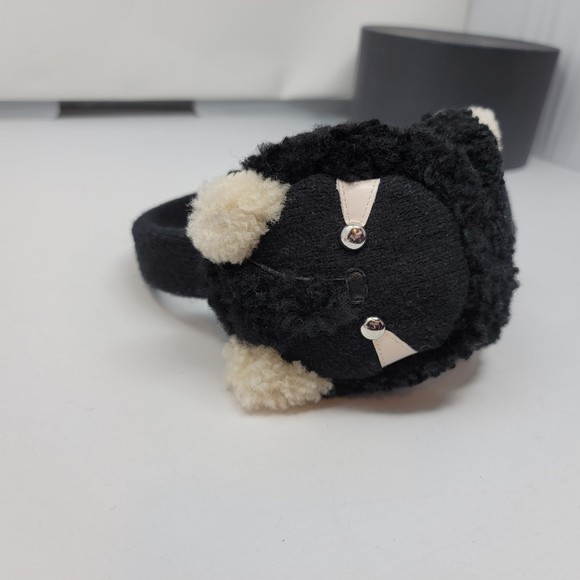 Coach earmuffs OS Raccoon Shearling wool leather black winter main image 8